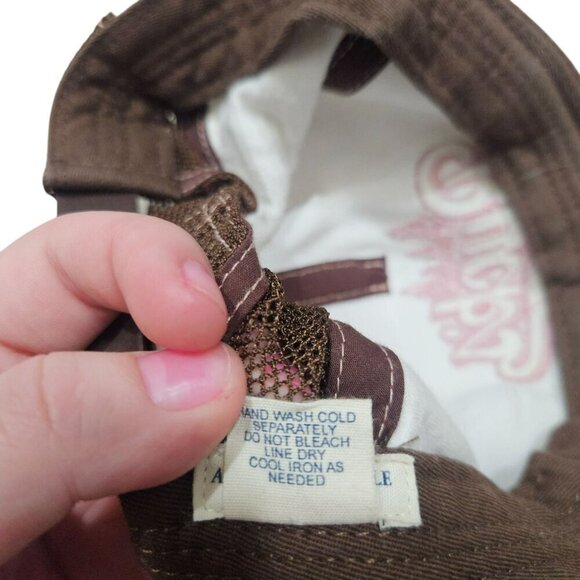 American Eagle Outfitters Bucks Tree Farm White & Pink Corduroy Trucker Hat - Picture 6 of 7